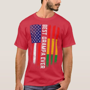 Amerikaanse vlag & Guinee - vlag Best Grampa Ever T-shirt