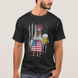 Amerikaanse Vlag Haan Kip 4 juli Dier T-shirt