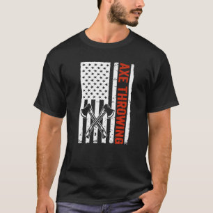 Amerikaanse vlag hakbijl gooien t-shirt