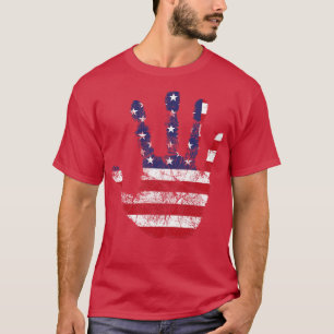Amerikaanse vlag Handprint stencil T-shirt