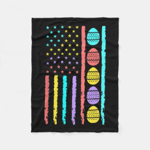 Amerikaanse vlag Happy Easter Egg Hunting Patrioti Fleece Deken