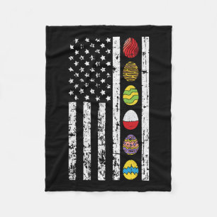 Amerikaanse vlag Happy Paast Hunting Patriotic Fleece Deken
