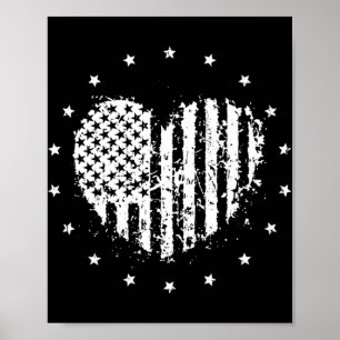 Amerikaanse Vlag Hart 4 juli Poster