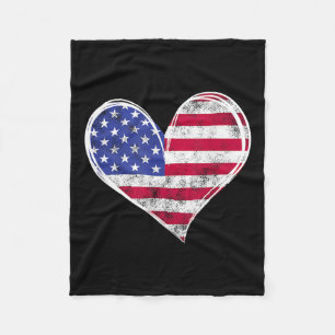 Amerikaanse vlag Hart Amerikaanse Patriottische St Fleece Deken