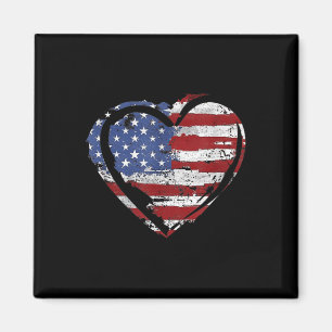 Amerikaanse vlag Hart Amerikaanse Patriottische St Magneet