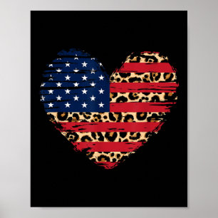 Amerikaanse vlag Hart Amerikaanse Patriottische St Poster