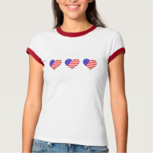 Amerikaanse vlag hart dames T-shirt