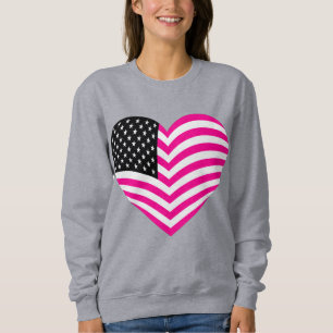 amerikaanse vlag hart roze trui