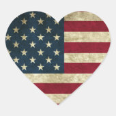 Amerikaanse vlag hart sticker (Voorkant)