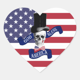 Amerikaanse vlag hart sticker