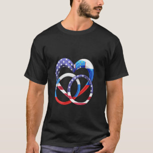 Amerikaanse Vlag Hart Trouwringen Huwelijk Sloveni T-shirt