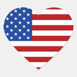 AMERIKAANSE VLAG HARTVORMIGE STICKERS rood wit bla