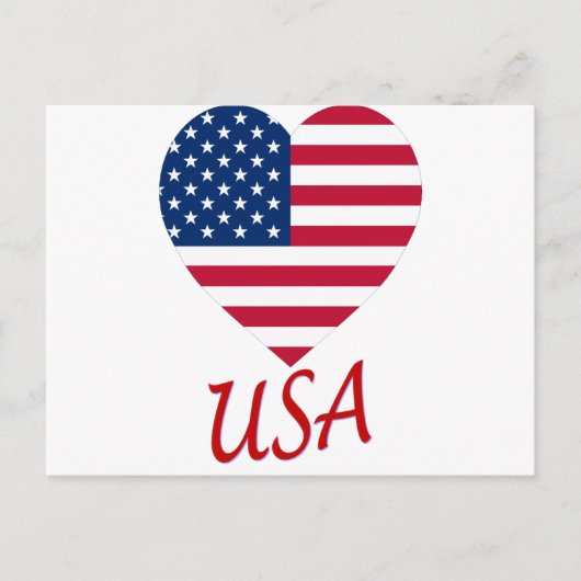 Amerikaanse vlag Heart Briefkaart (Voorkant)