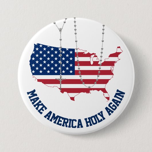 Amerikaanse vlag Heilige Rosary Ronde Button 7,6 Cm (Voorkant)