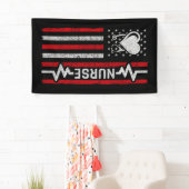 Amerikaanse vlag held hart verpleegkundige waarder spandoek (Insitu)