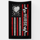 Amerikaanse vlag held hart verpleegkundige waarder spandoek (Verticaal)