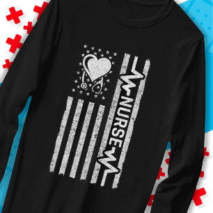 Amerikaanse vlag held hart verpleegkundige waarder t-shirt