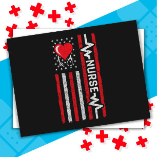 Amerikaanse vlag held leven verpleegkundige waarde briefkaart
