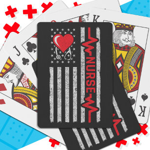 Amerikaanse vlag held leven verpleegkundige waarde pokerkaarten