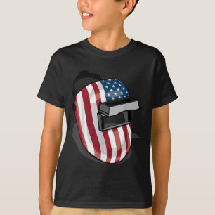Amerikaanse vlag - Helmet Shape Cute Welder Gif T-shirt