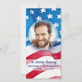 Amerikaanse vlag herdenkingsgebed foto rouwkaartje (Voorkant)