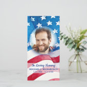 Amerikaanse vlag herdenkingsgebed foto rouwkaartje (Staand voorkant)