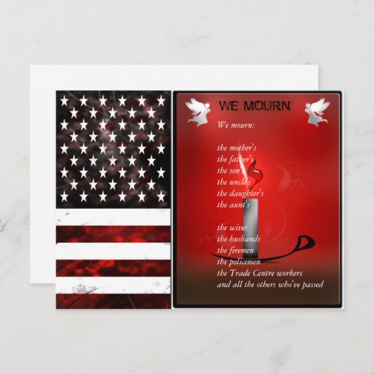 Amerikaanse vlag herdenkingsmonument Briefkaart (Voorkant / Achterkant)