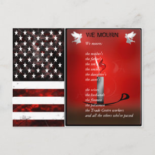 Amerikaanse vlag herdenkingsmonument Briefkaart