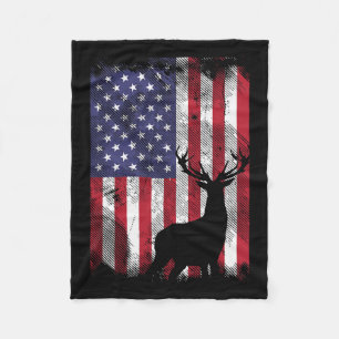 Amerikaanse vlag Herten Elk Hunting USA Patriottis Fleece Deken