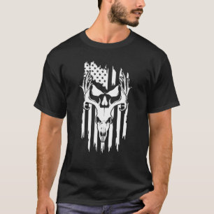 Amerikaanse vlag Herten Jager Herten Schedel Herte T-shirt