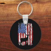 Amerikaanse vlag Herten Jagers Herten op Amerikaan Sleutelhanger (Voorkant)