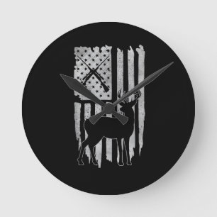 Amerikaanse Vlag Hertenjacht Patriottische Jager M Ronde Klok