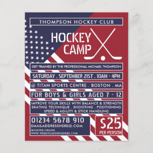 Amerikaanse vlag, Hockey Camp Adverteren Flyer