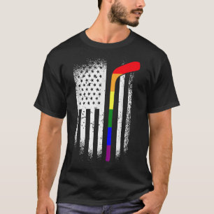 Amerikaanse vlag Hockey LGBT-Q Rainbow Gay Pride A T-shirt