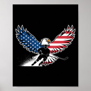 Amerikaanse Vlag Hockey Poster