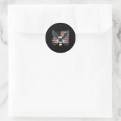 Amerikaanse Vlag Hockey Ronde Sticker (Tas)