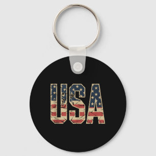 Amerikaanse Vlag Hockey Sleutelhanger