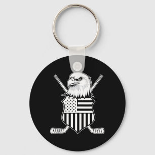 Amerikaanse Vlag Hockey Sleutelhanger