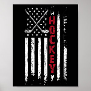 Amerikaanse Vlag Hockey Usa Patriottisch  Poster