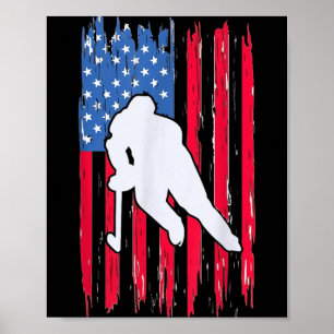 Amerikaanse Vlag Hockeyspeler 4 juli Mannen Vrouwe Poster