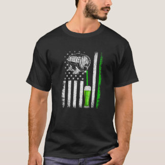 Amerikaanse vlag Homebrewing St. Patricks Day T-shirt