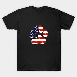 Amerikaanse vlag hond Paw T-shirt