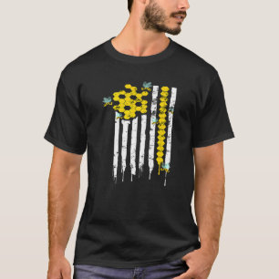Amerikaanse vlag Honingraat bijenkwekerij voor man T-shirt