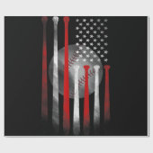 Amerikaanse vlag  honkbal cadeaupapier (Vlak)