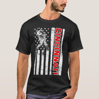 Amerikaanse vlag honkbal fans t-shirt