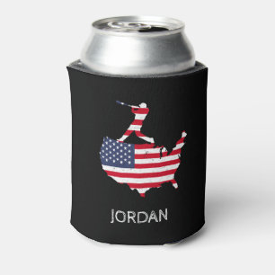Amerikaanse vlag honkbal gepersonaliseerd blikjeskoeler