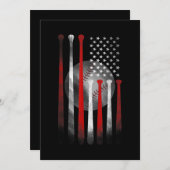 Amerikaanse vlag  honkbal kaart (Voorkant / Achterkant)