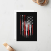 Amerikaanse vlag  honkbal notitiekaartje (Voorkant / Achterkant in situ)