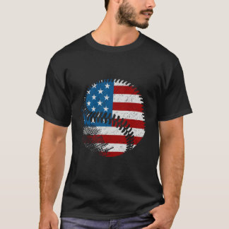 Amerikaanse vlag honkbal t-shirt