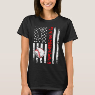 Amerikaanse Vlag Honkbal Team Vintage Honkbal T-shirt